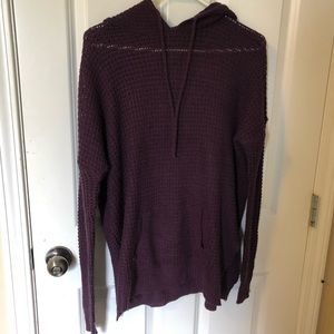 Purple Knitted Hoodie